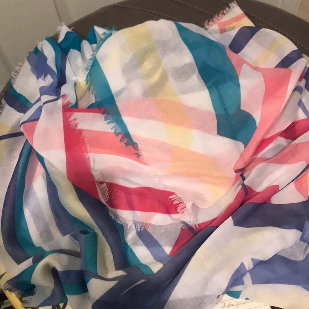 Cotton multi colored beach tie coverup